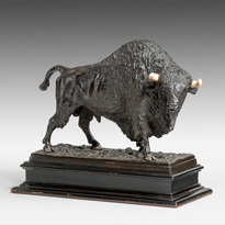A powerful bronze of an American bison