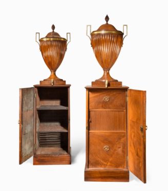 fine pair of George III mahogany wine cisterns attributed to Gillows open