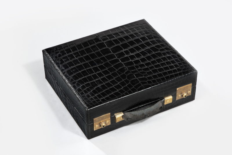 antique snake skin briefcase