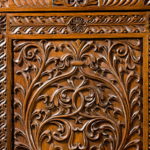 antique wooden wardrobe closeup