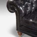 antique black leather sofa