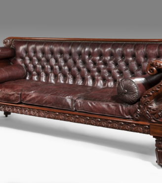 antique brown sofa