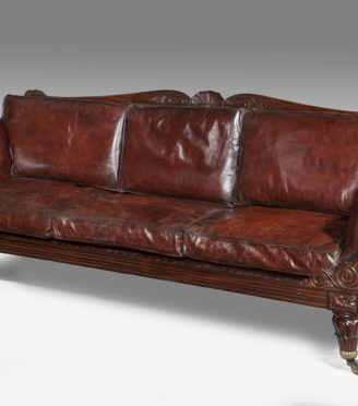 antique brown sofa