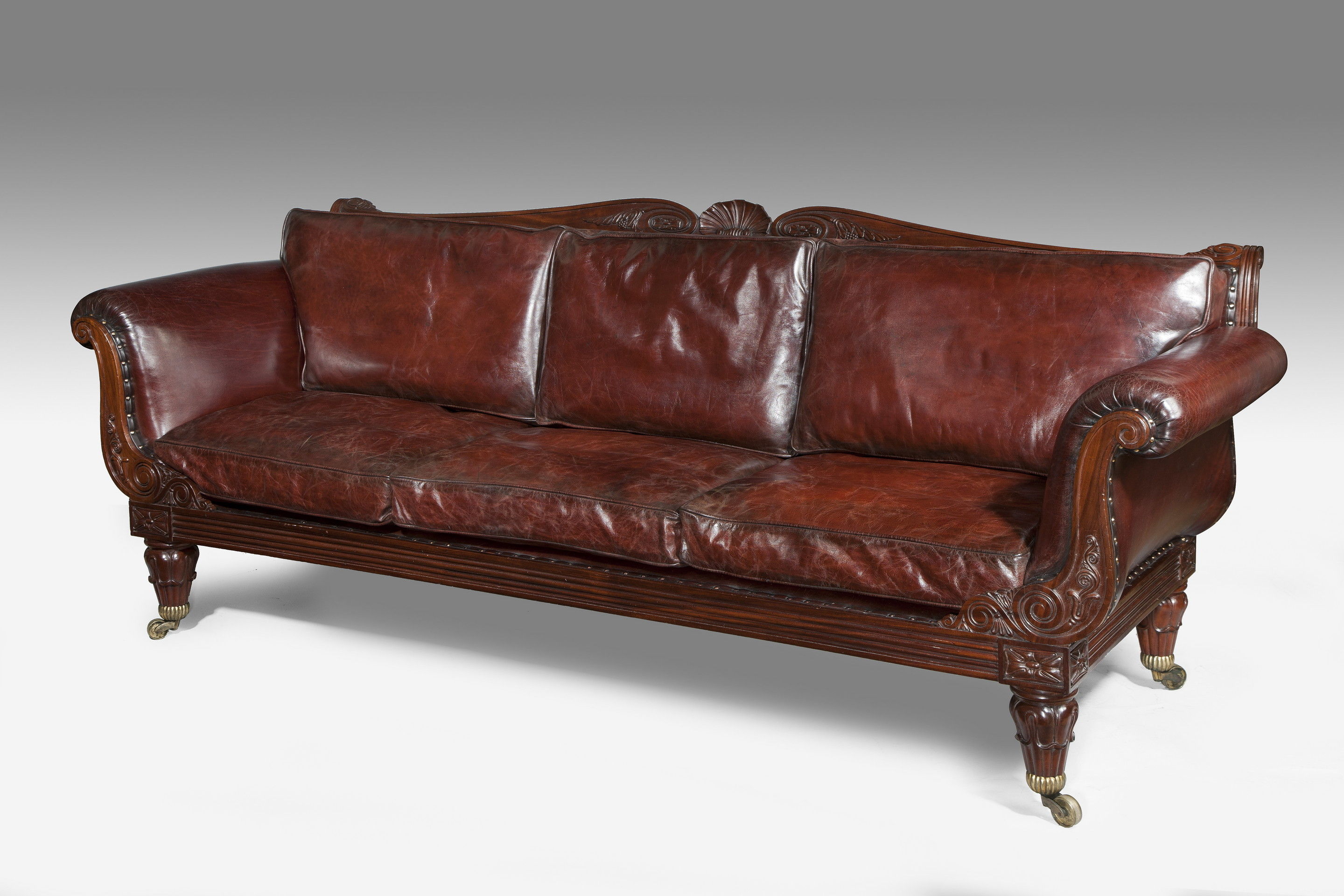 regency style leather sofa