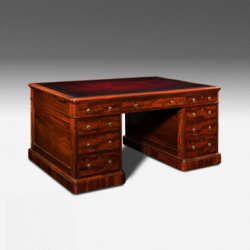 A fine quality Victorian panelled mahogany partners desk, c1875.