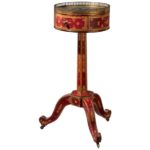 Tooled-Leather Lamp Table French, circa 1825