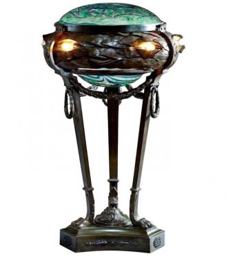 American Art Nouveau Lamp, circa 1920