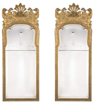 Pair of George I Style Victorian Giltwood Mirrors