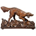 Life-Size Black Forest Carved Wood Dog Setter