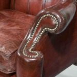 pair of leather antique chairs