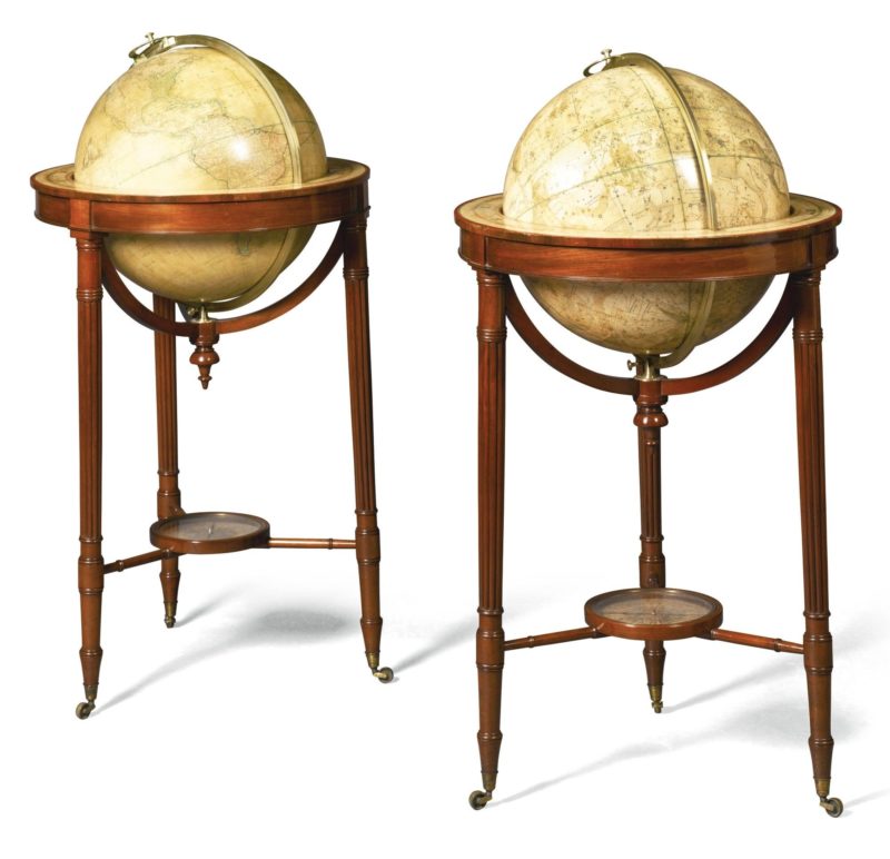 A Pair Of Regency 18 Floor Standing Globes By W And Tm Bardin