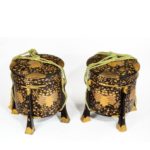 black and gold basket pair