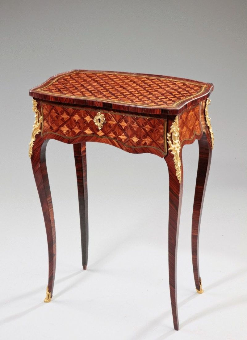 Brown Table with Diamond Pattern