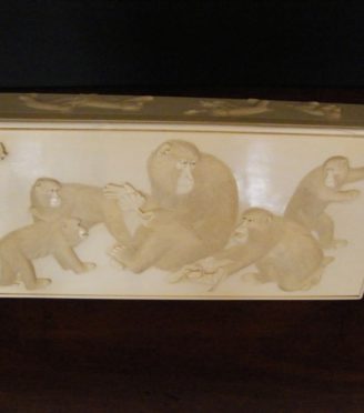 antique monkey box