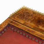 An outstanding high Victorian freestanding burr-walnut Davenport desk