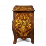 Period Dutch Mahogany Four-Drawer Bombe Marquetry Commode side