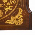 Period Dutch Mahogany Four-Drawer Bombe Marquetry Commode Detail Top