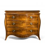 George III Figured Mahogany Serpentine Commode Attributed to Henry Hill