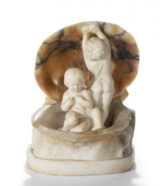 A charming Italian alabaster lamp,