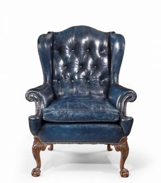 George I style mahogany wing-armchair