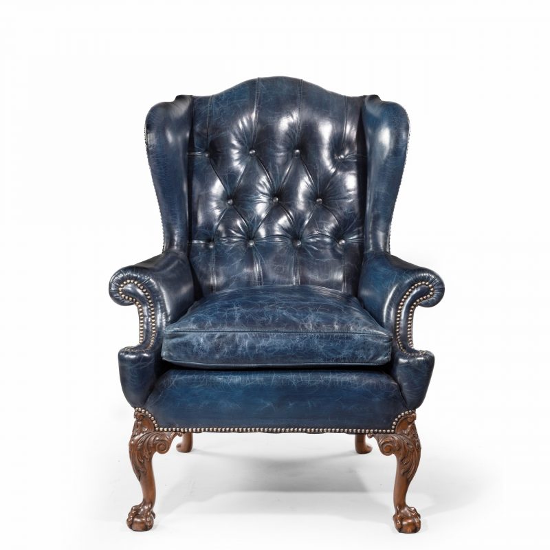 George I style mahogany wing-armchair