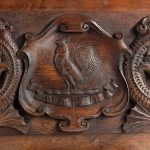 An oak barge board with the Insignia of Admiral Sir G.E. Patey