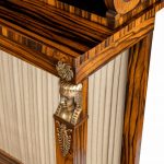 Regency coromandel and ormolu bookcase console tables in the style of Thomas Hope close up