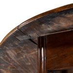 A long early George III Irish mahogany dining or wake table of exceptional colour underside