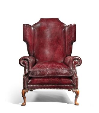 A Generous Leather Wing arm chair