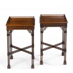 A pair of mahogany side tables in the Chippendale style