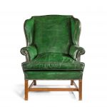generous George III mahogany wing arm chair