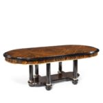 A stylish Art Deco zebra wood centre or dining table main