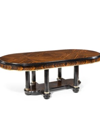 A stylish Art Deco zebra wood centre or dining table main