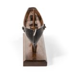 Victorian model of a racing yacht, with brass fittings, on a wooden stand original paint topsides English, c 1870.