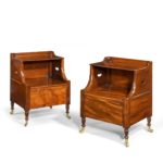 A pair of William IV mahogany bedside cupboards by Gillow