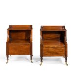 A pair of William IV mahogany bedside cupboards by Gillow