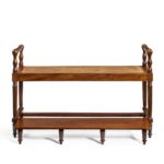 Louis Philippe mahogany hall bench front down