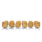 A set of twelve swivel "Time Life Chairs" or lounge chairs, designed by Charles & Ray Eames for Herman Miller in 1960