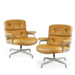 A set of twelve swivel "Time Life Chairs" or lounge chairs, designed by Charles & Ray Eames for Herman Miller in 1960
