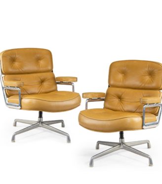 A set of twelve swivel "Time Life Chairs" or lounge chairs, designed by Charles & Ray Eames for Herman Miller in 1960