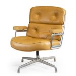 A set of twelve swivel "Time Life Chairs" or lounge chairs, designed by Charles & Ray Eames for Herman Miller in 1960 single profile