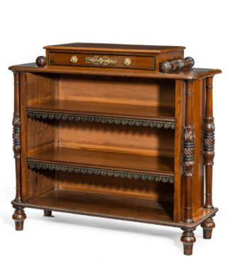 A William IV mahogany open bookcase by Brown and Lamont