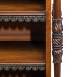 A William IV mahogany open bookcase by Brown and Lamont detail