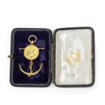 Commemorative brooch by Edmund Johnson Ltd of Dublin, in 18ct gold with its original fitted case