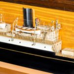 A shipyard model of the wooden steam ship ‘S.S. F.W.Harris’ closeup