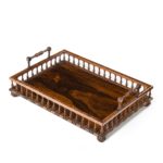 A Regency rosewood book tray attributed to Gillows,
