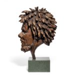 bronze bust of ‘Dougie’ by Vivian Mallock left