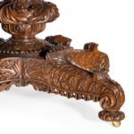 A William IV Colonial padouk five-foot round table foot detail