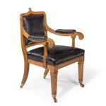 A set of six Gothic oak dining chairs armchair