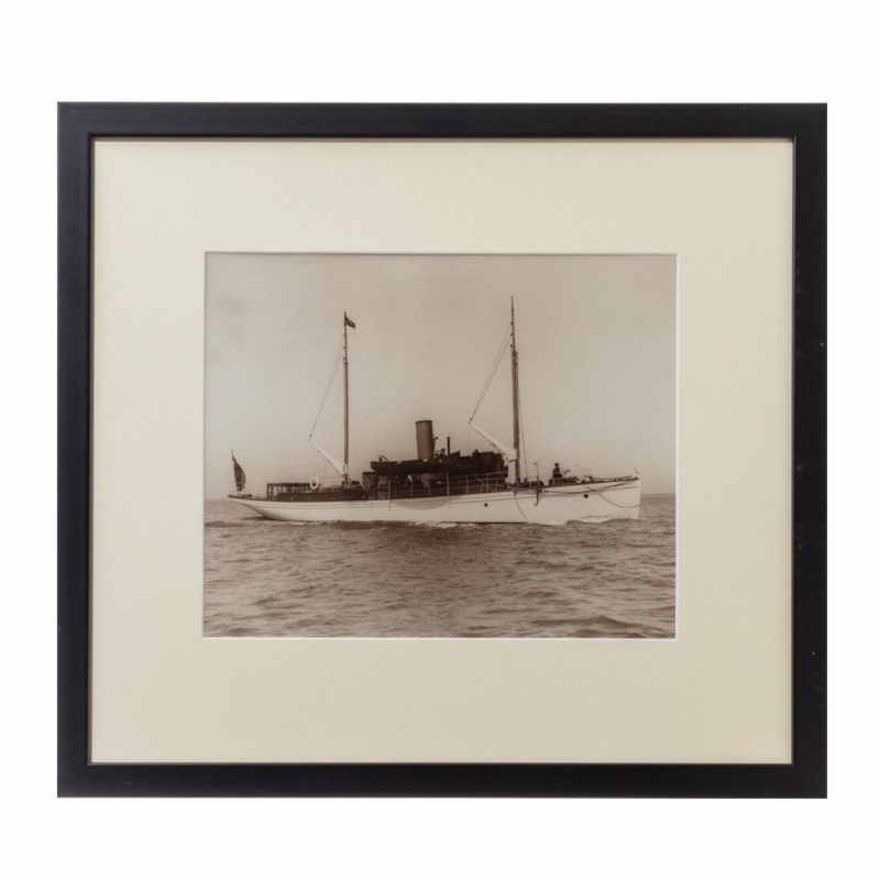 Fine original gelatin print Of a gentleman’s steam yacht on passage on a calm day in the Solent.  Though not signed or carrying the impressed stamp this image came in a wonderful collection of Kirk and Sons original prints. 